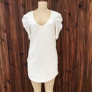 TOBI White Puff Sleeve Dress